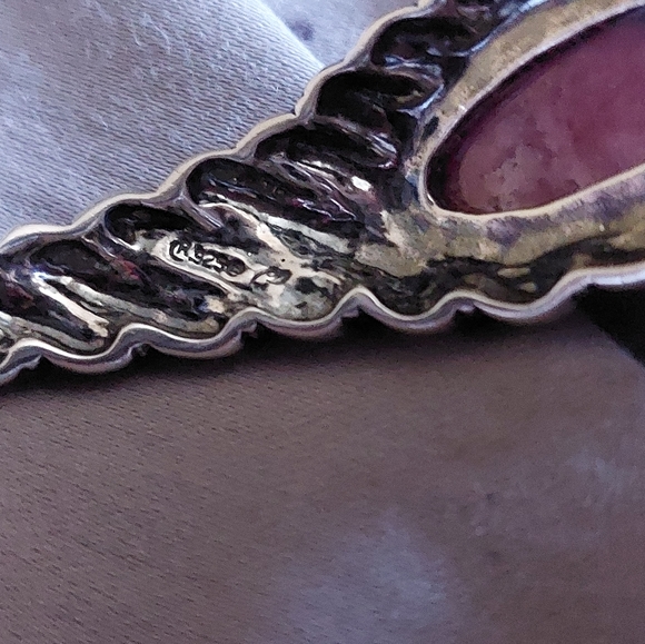 SOLD**Carolyn Pollack 925 silver bracelet and earrings set with Rhondochrosite - Picture 2 of 4